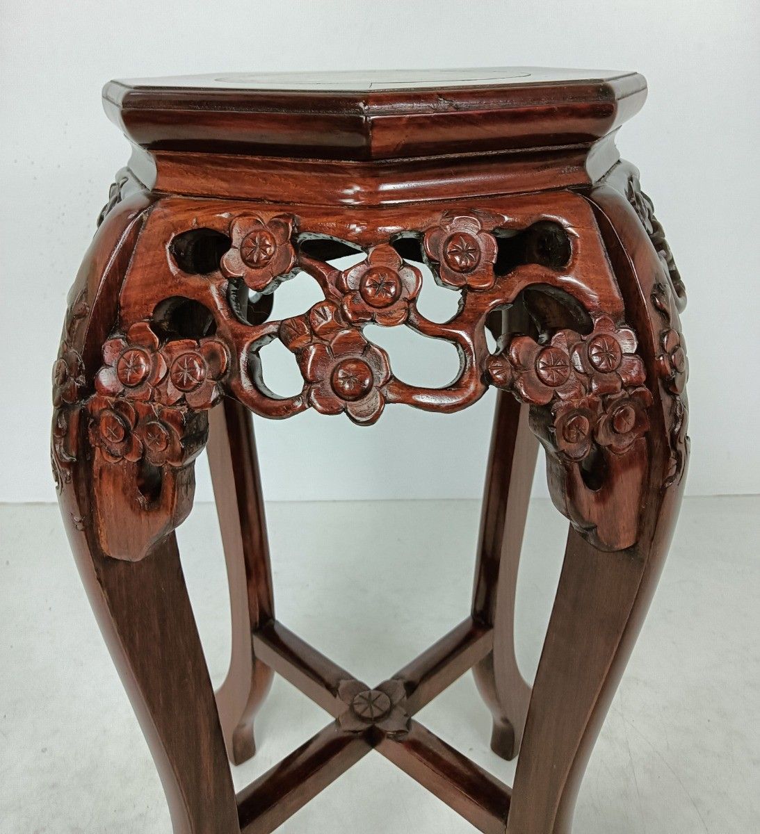 photo furniture Hand Carved Wooden Chinese Marble Top Hall Console Table Pedestal Bonsai Stand T