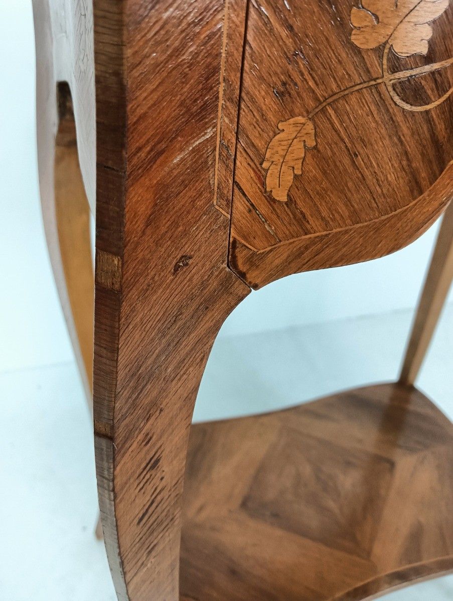 Gorgeous Marquetry Inlay  Table Cabinet Wood Italian End Table  Vintage Hallway photo buy