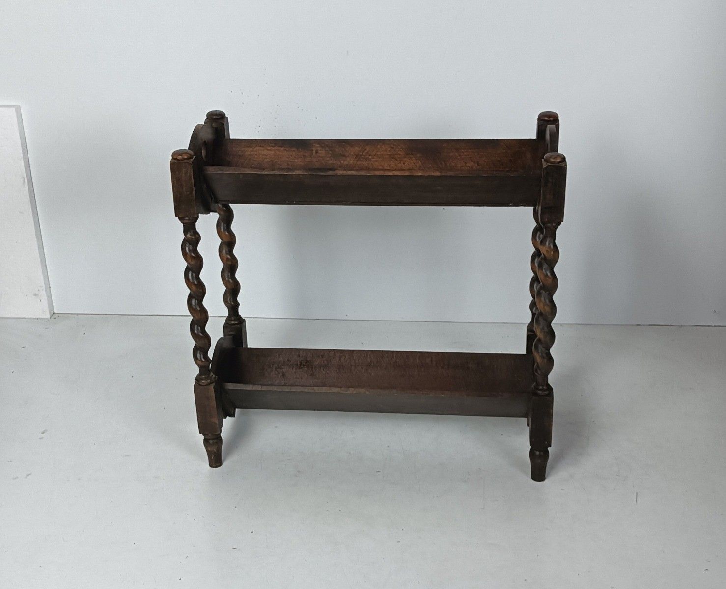 Antique Book Shelve Stand Storage Sewing Box Side Table Barley Twist  Wood Count photo buy