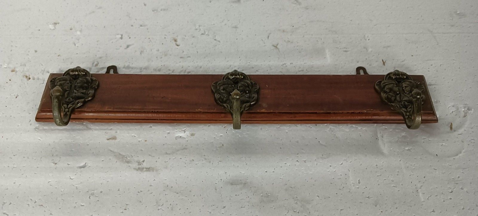 Small Coat Kitchen Bathroom Towel Rack Wood Funky Brass Hooks  Nele And Tijl Mod photo 80.0