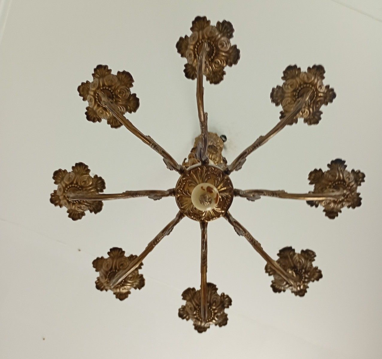 Gorgeous Chandelier With Putti Brass With Marble Parts Hollywood Regency Style V photo buy