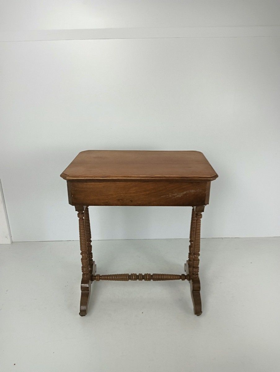 photo for sale Antique Art Deco Sewing Quilting Box Table Cabinet Desk On Wheels