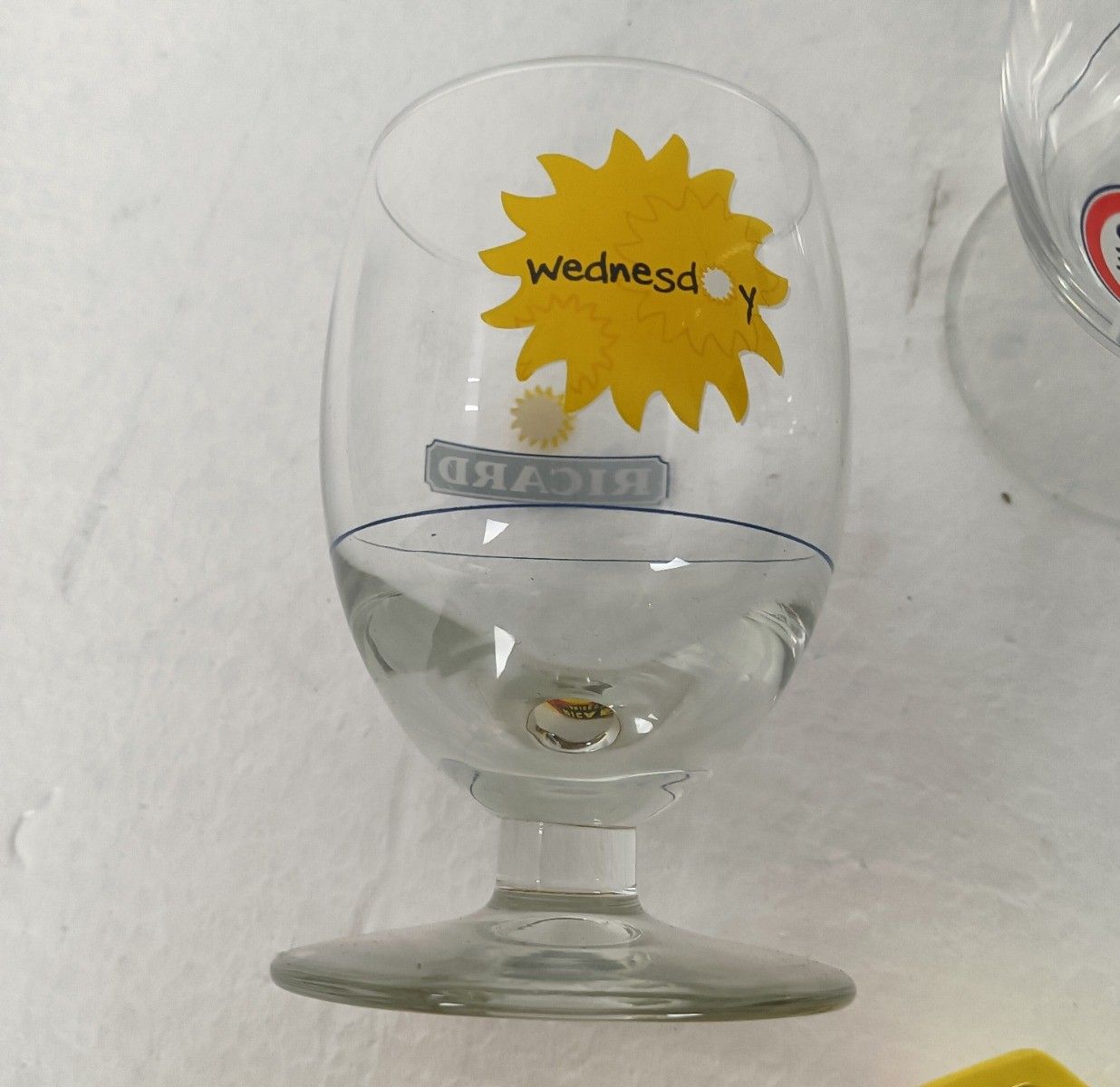 Set Of 2  Different French Ricard Glasses  + 1 Ashtray Pastis Apero Collector Ht photo 64.0