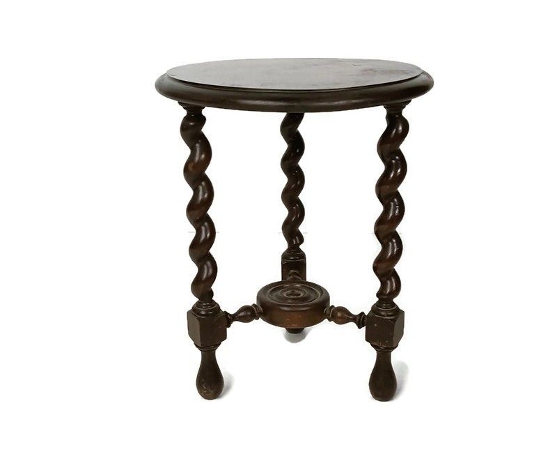 Barley Twist Wooden Side Wine Table Pedestal Plant Bonsai Stand Two Tier Barn St