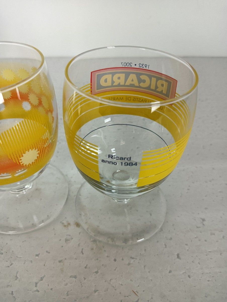 Collection Of 4 Different Vintage French Ricard Glasses Pastis Apero France Htf photo furniture