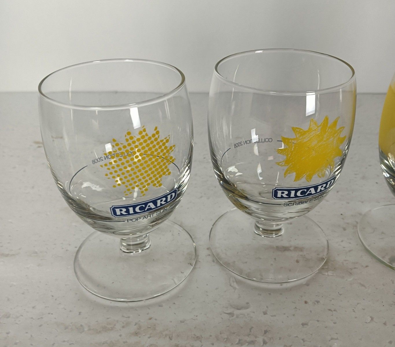 Set Of 4 Different Vintage French Ricard Glasses Pastis Apero France  Collector photo furniture