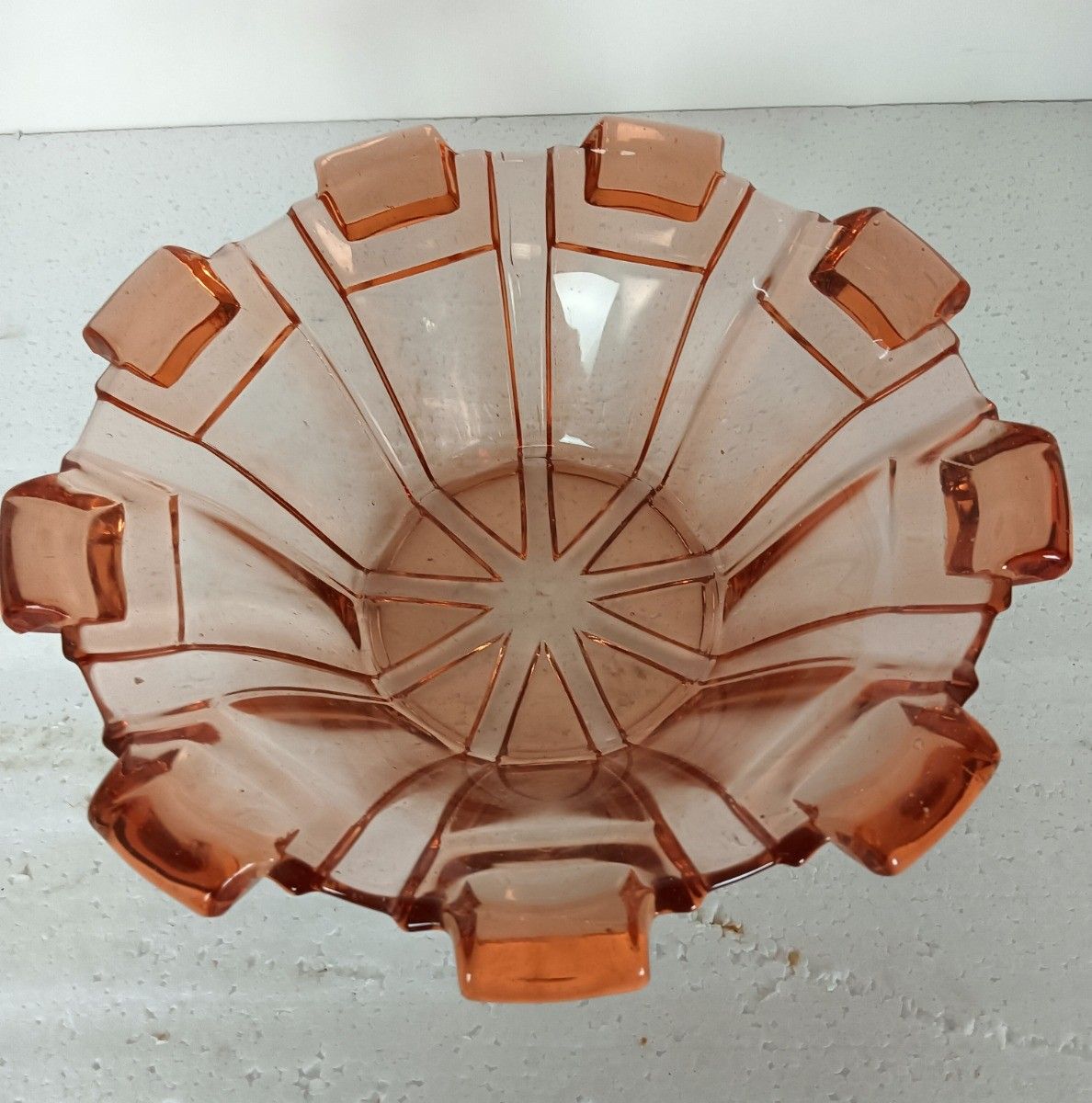 Art Deco Bowl Dish Centerpiece Basket Art Glass Pink Antique Decorative Czechia photo 140.0