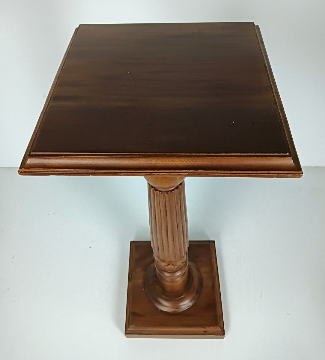 Wooden Pillar Pedestal Display Side Occasional Table Bonsai Plant Stand Ornate V photo furniture