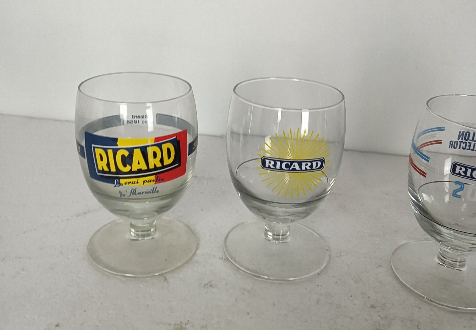 Different Vintage French Ricard Glasses Pastis Apero France Collector Set Of 4 photo 59.0