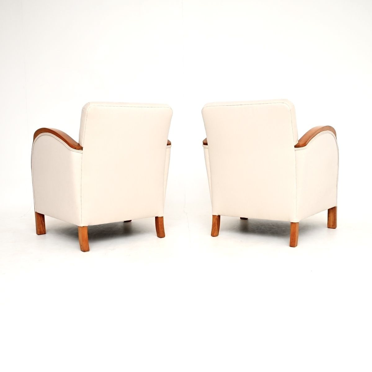 Pair Of Swedish Art Deco Armchairs In Walnut photo vintage