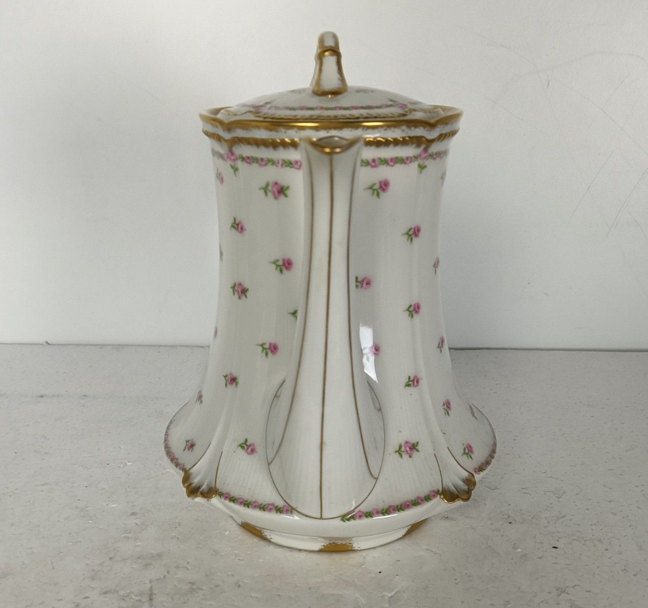 Tea Coffee Pot  Breakfast Plates Antique Dekor Gilda Limoges  Rose Buds  Frognet photo furniture