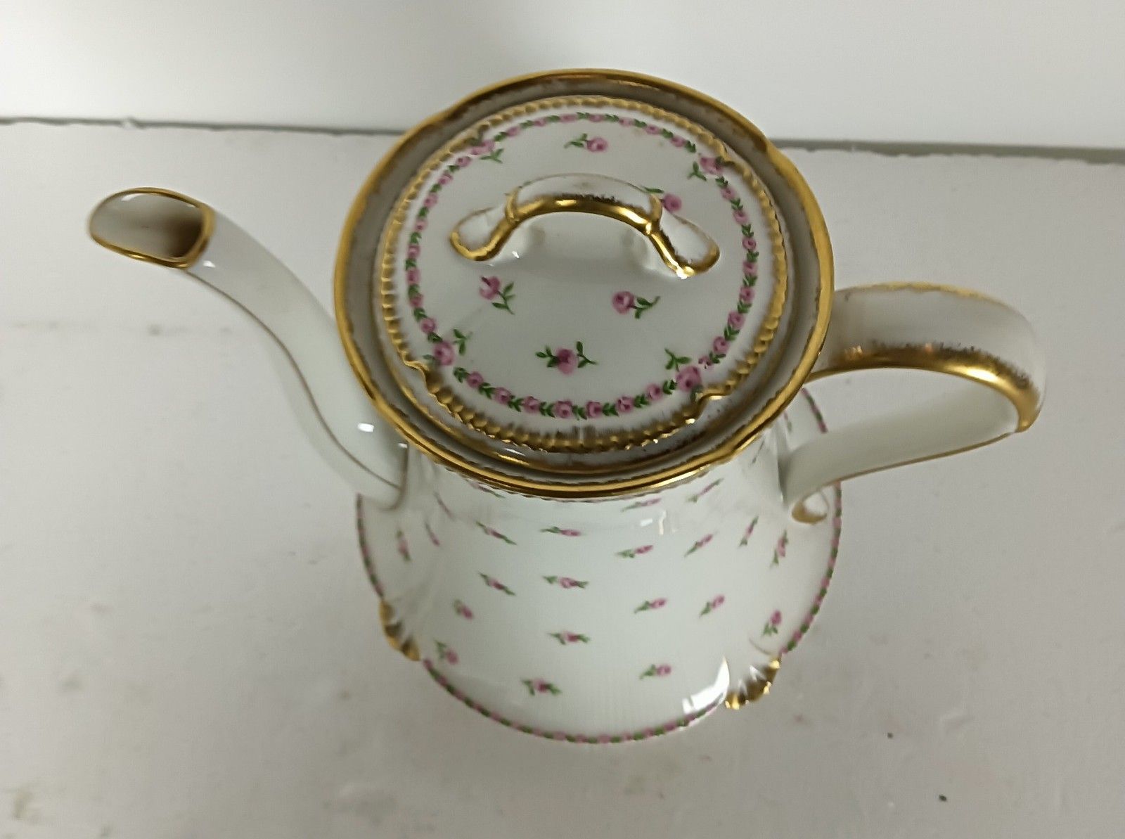 Tea Coffee Pot  Breakfast Plates Antique Dekor Gilda Limoges  Rose Buds  Frognet photo Home Decor