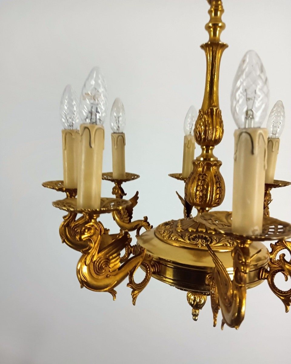Gothic Ornate Brass 8 Arms Lights Chandelier Revival Dragons Griffins photo buy