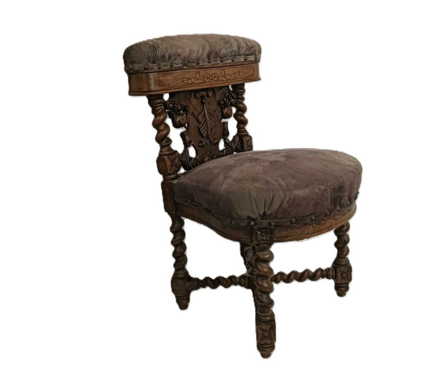 Smoker Chair Antique Barley Twist Lounge Chair Empire Style Fumeuse Rare photo buy