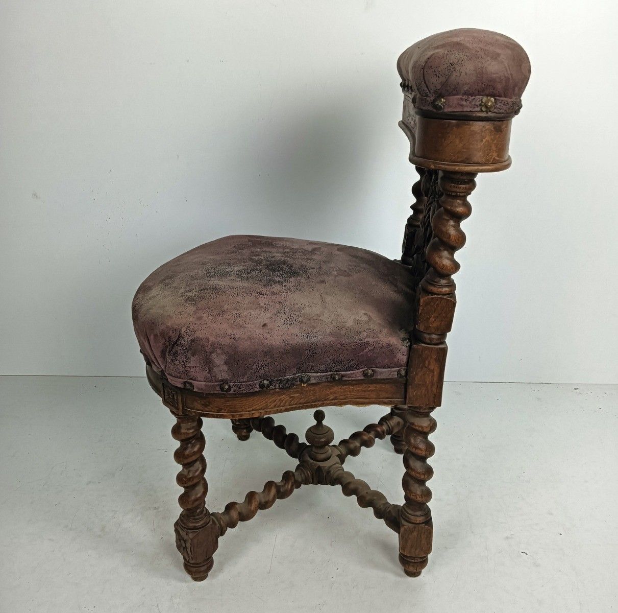 806.0 Smoker Chair Antique Barley Twist Lounge Chair Empire Style Fumeuse Rare photo