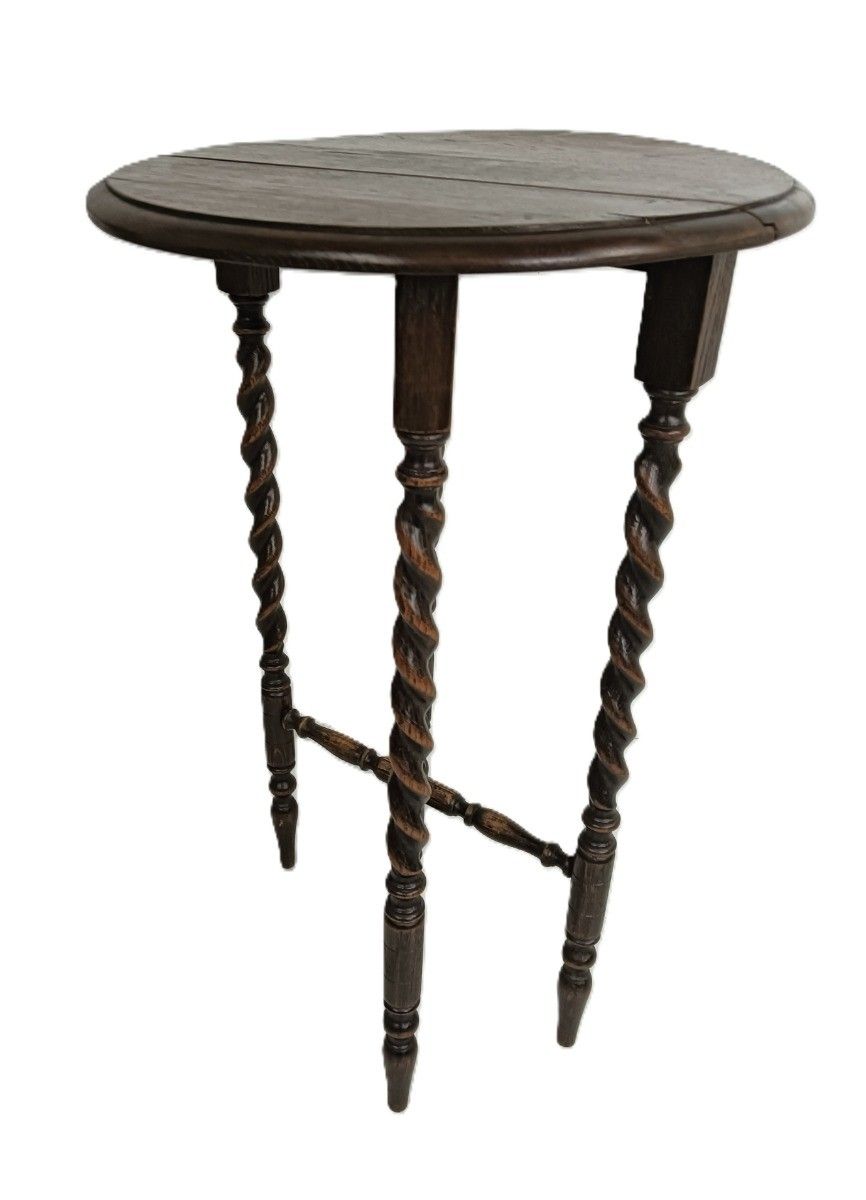 Practical Barley Twist Wood  Side Occasional Wine Coffee Table Pedestal Foldable photo Furniture