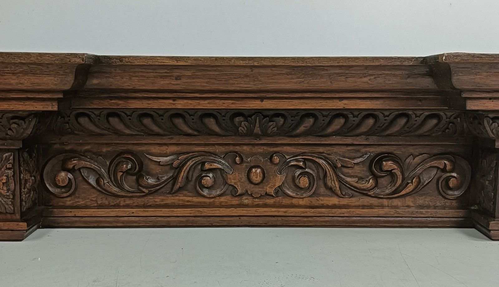 Large French Hand Carved Wood Pediment Ornate Finial Architectural Decorative Re photo 537.0