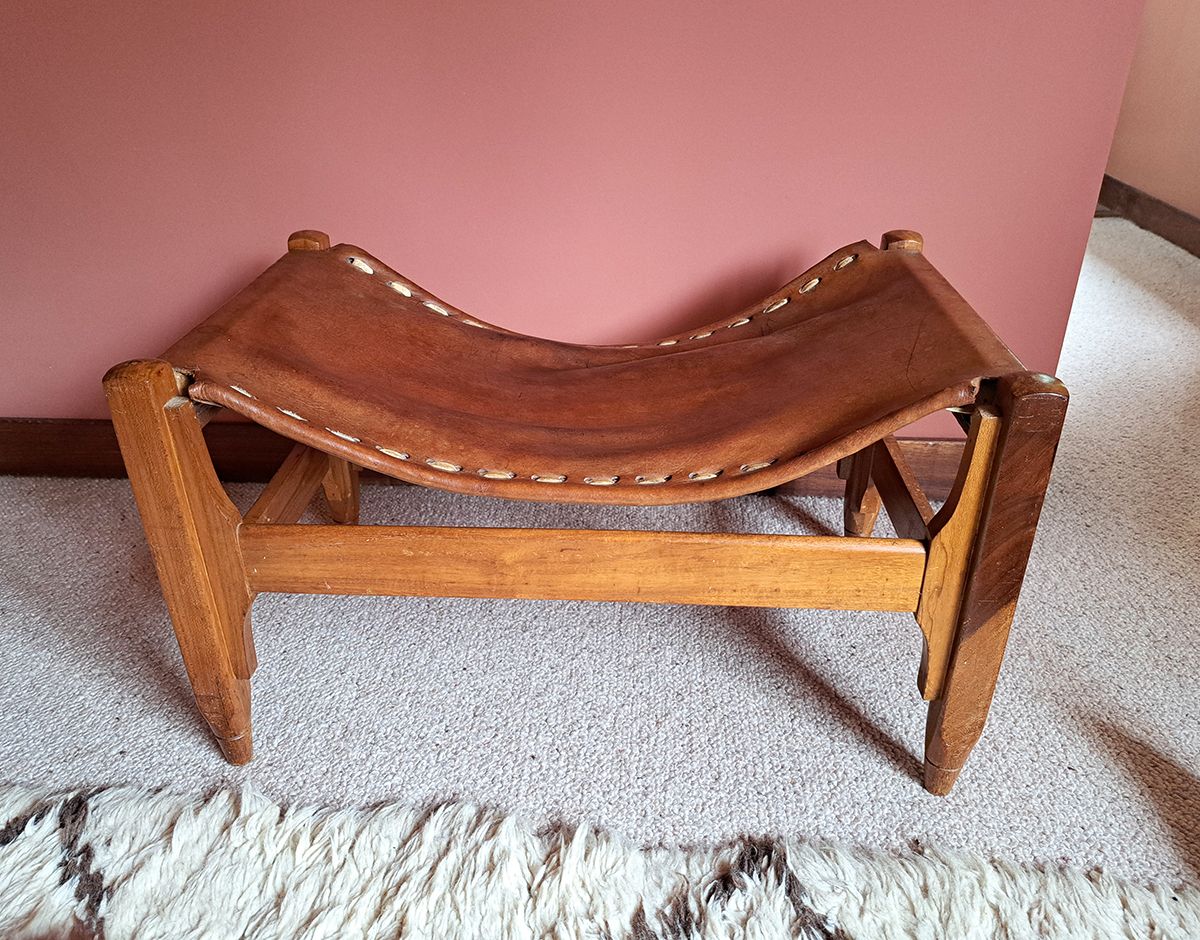 Mid Century Wooden Stool By Werner Biermann For Arte Sano photo for sale