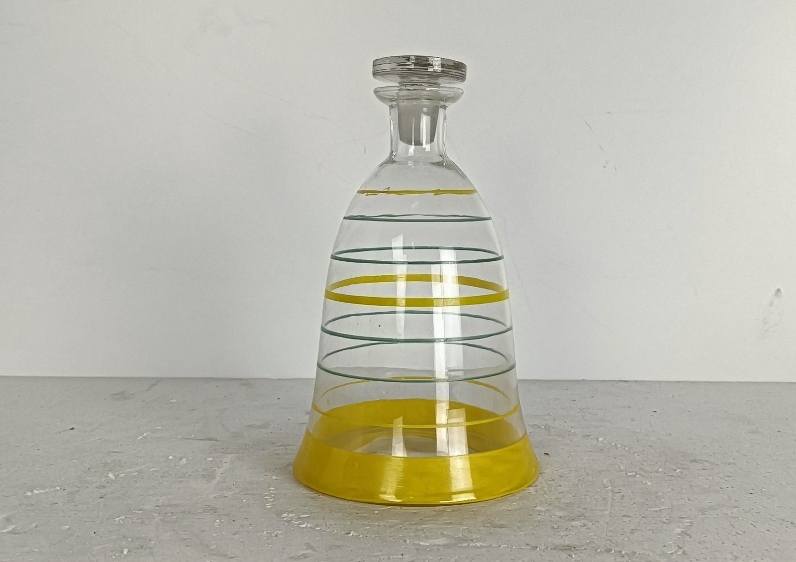Vintage Art Glass Decanter Bottle Colored Circles