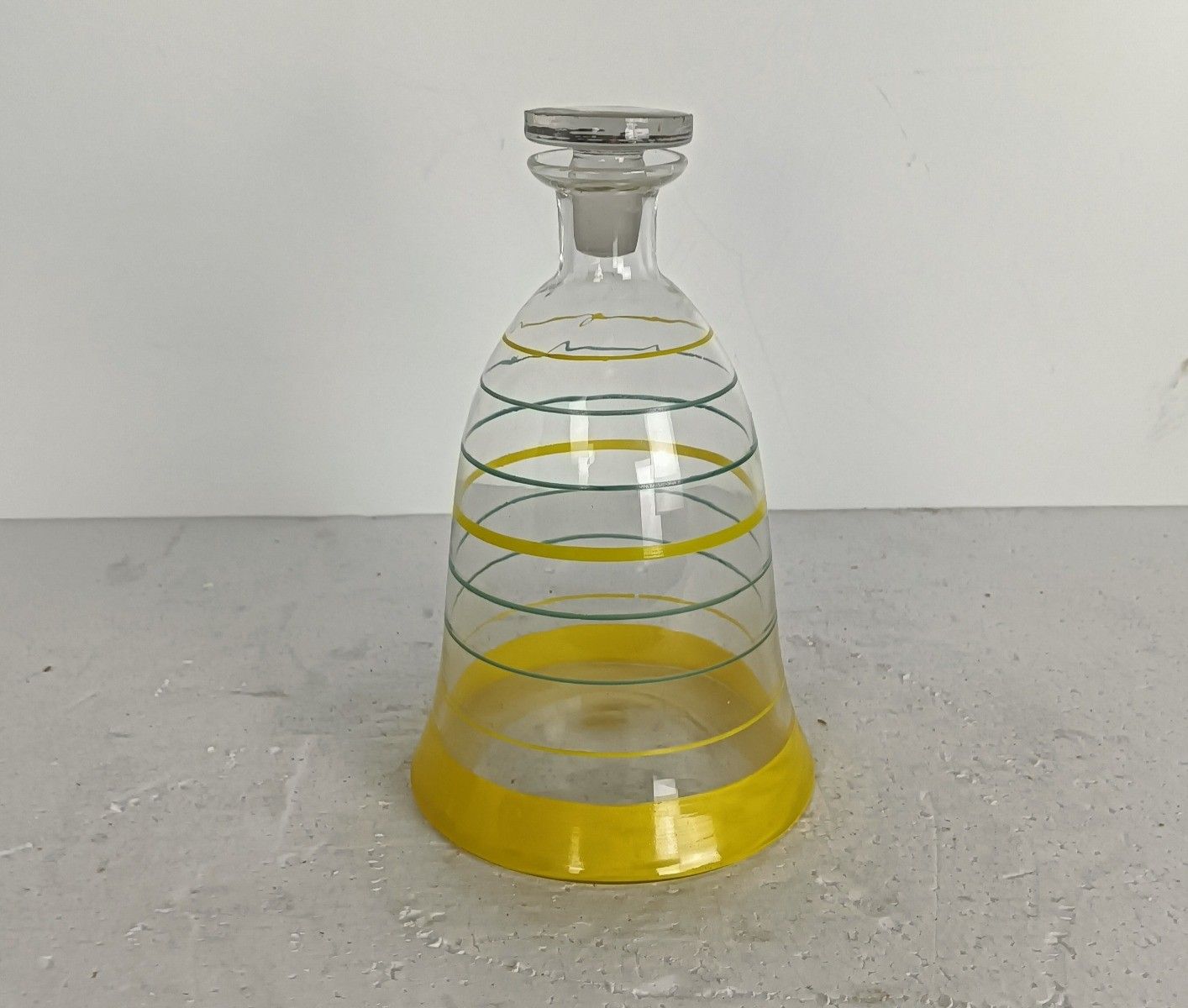 Vintage Art Glass Decanter Bottle Colored Circles photo furniture