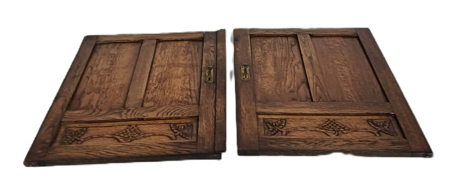 Pair Antique Door Panels Carved Wood Grapes Vines Architectural Reclaimed Salvag photo furniture