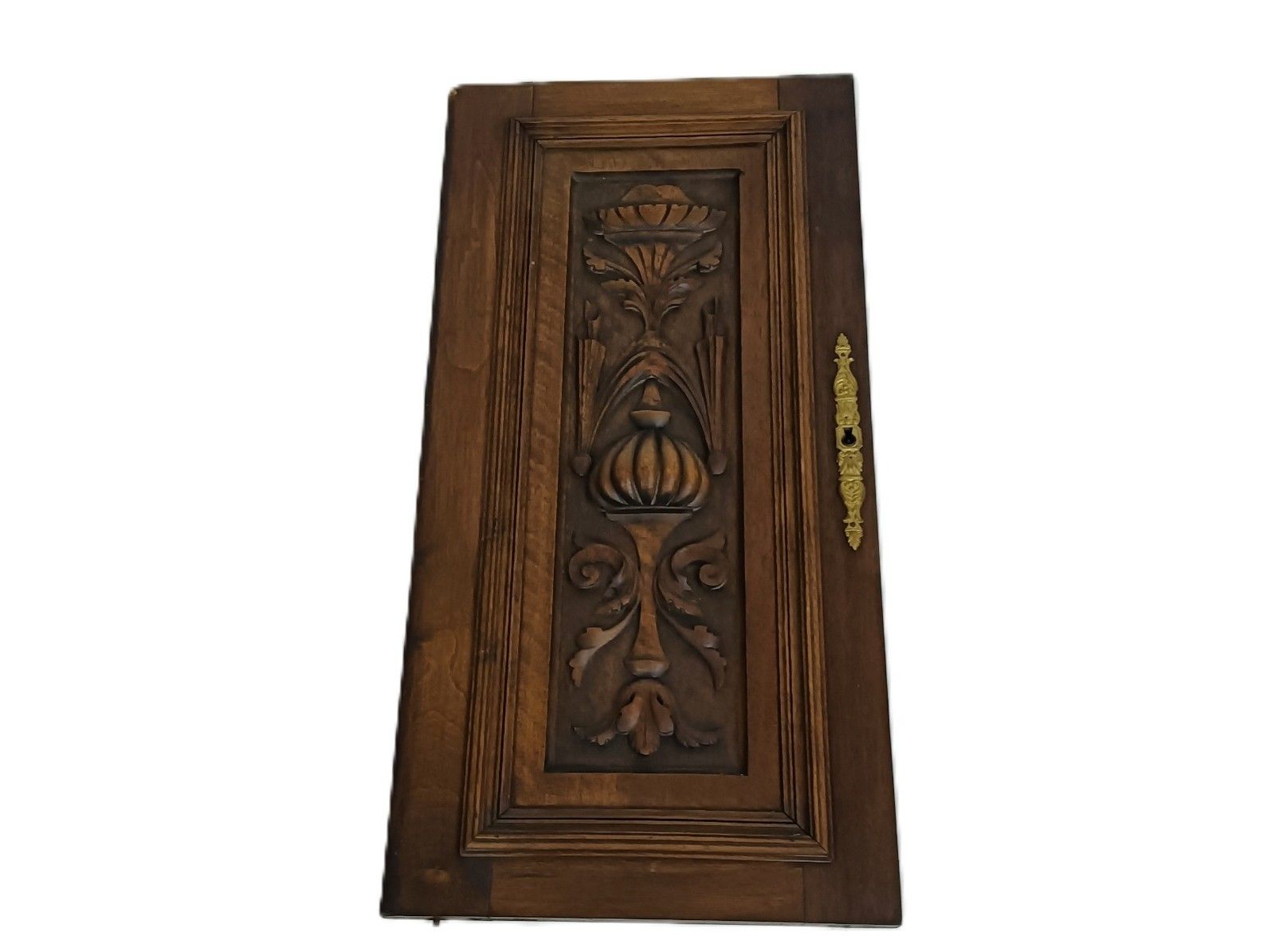 Small Door Panel Carved Wood Antique Pediment Reclaimed Architectural Salvaged