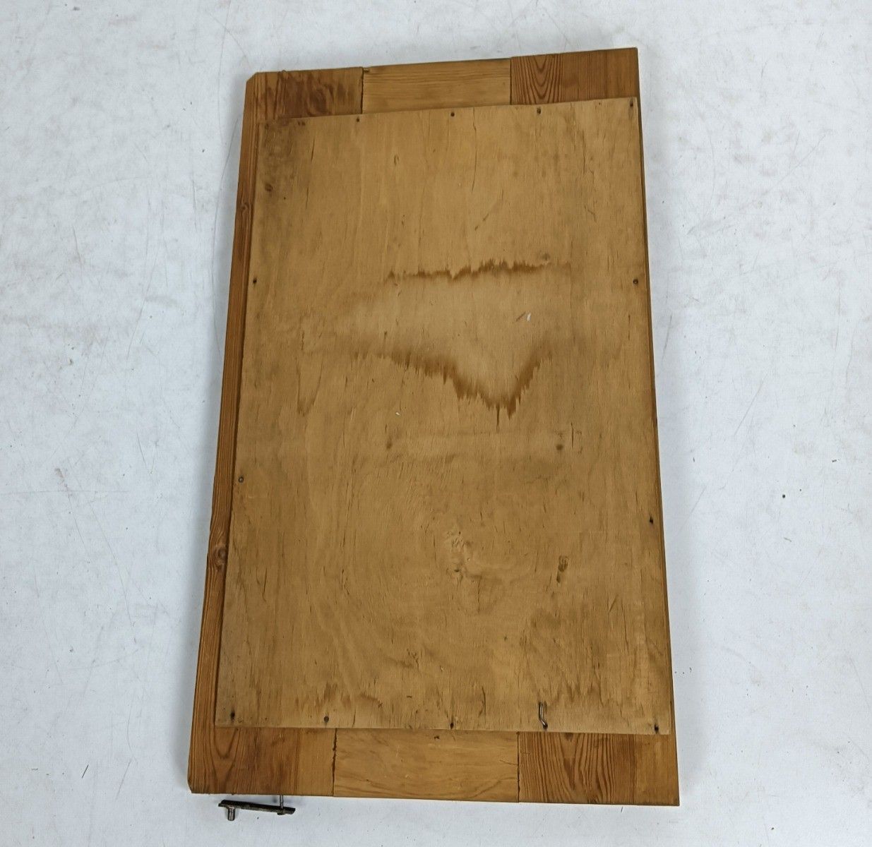 Small Cabinet Door Panel  Antique  Pine Wood Beveled Glass Mirror Reclaimed  Arc photo 179.0