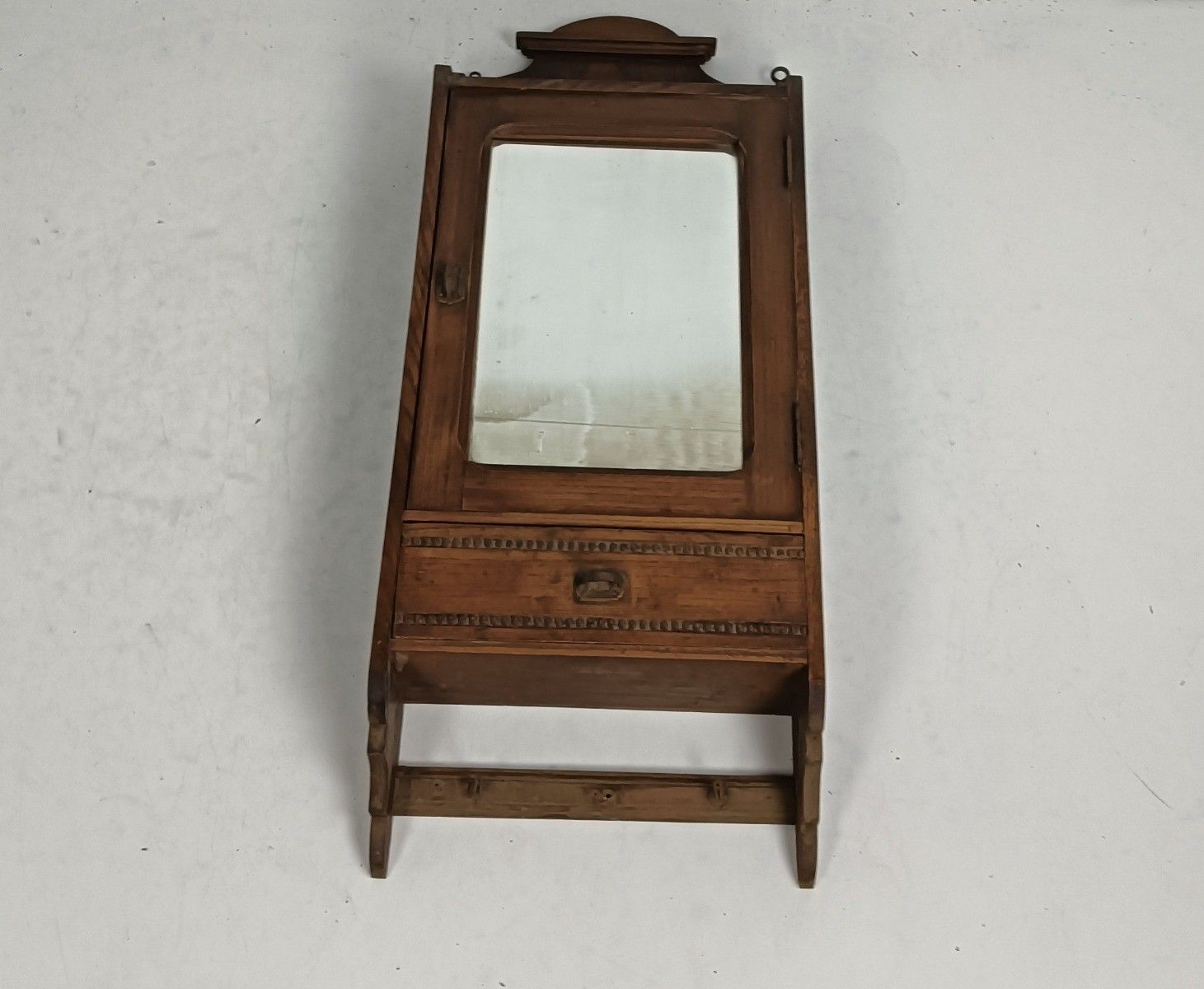 Large Wall Hanging Medicine Apothecary Cabinet Wood Hobnails Shaving Cabinet photo furniture