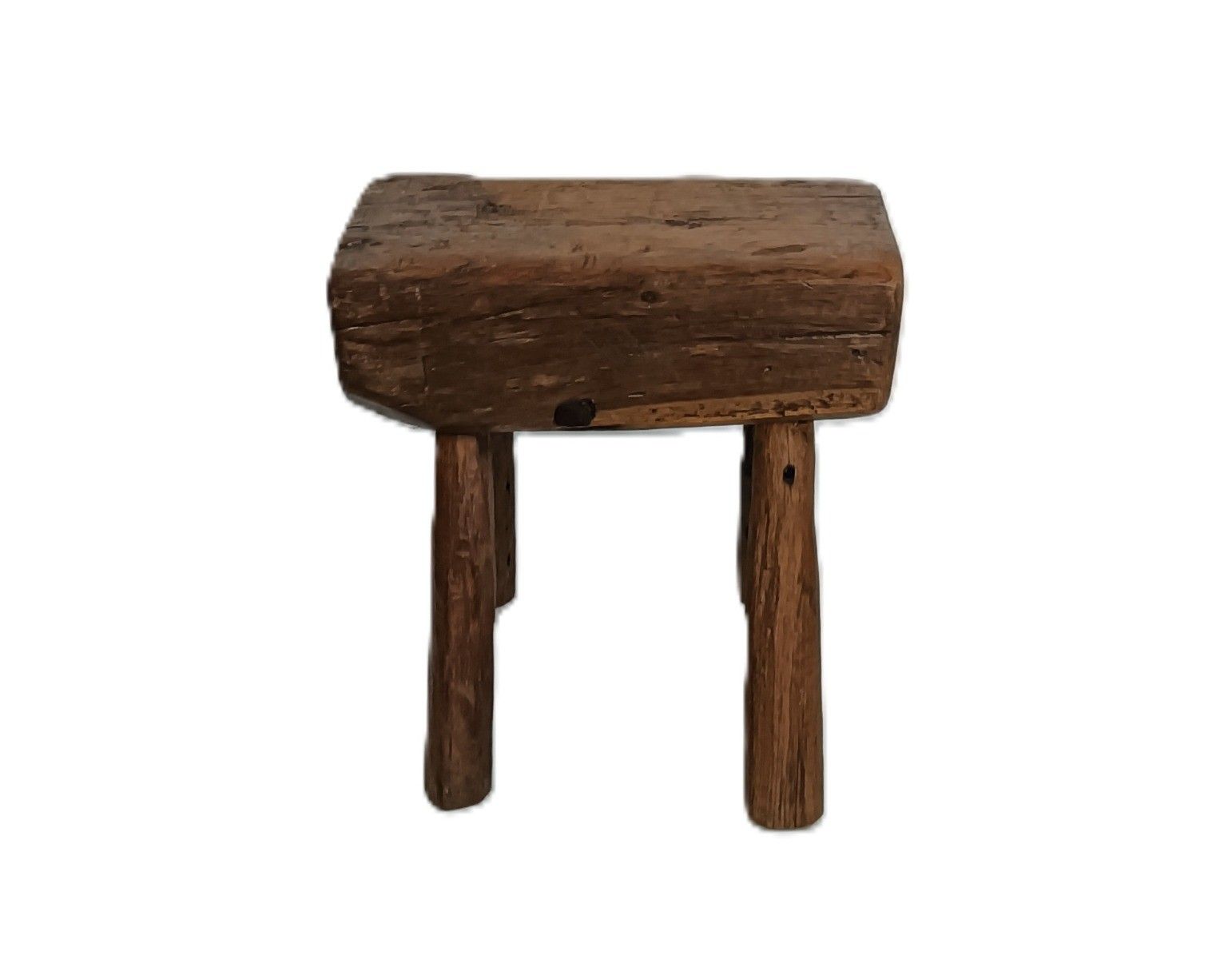 Antique Folk Art Hand Made Brutalist Footstool Milking Stool Pedestal Plant Stan photo Furniture