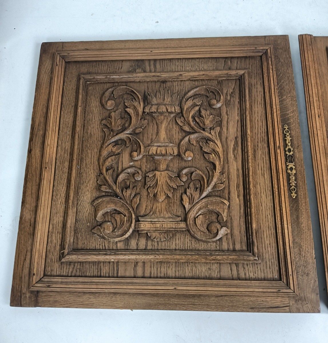 Pair Antique Door Panels Doors Cabinet Reclaimed Architectural Vase Flowers photo Home Fixtures