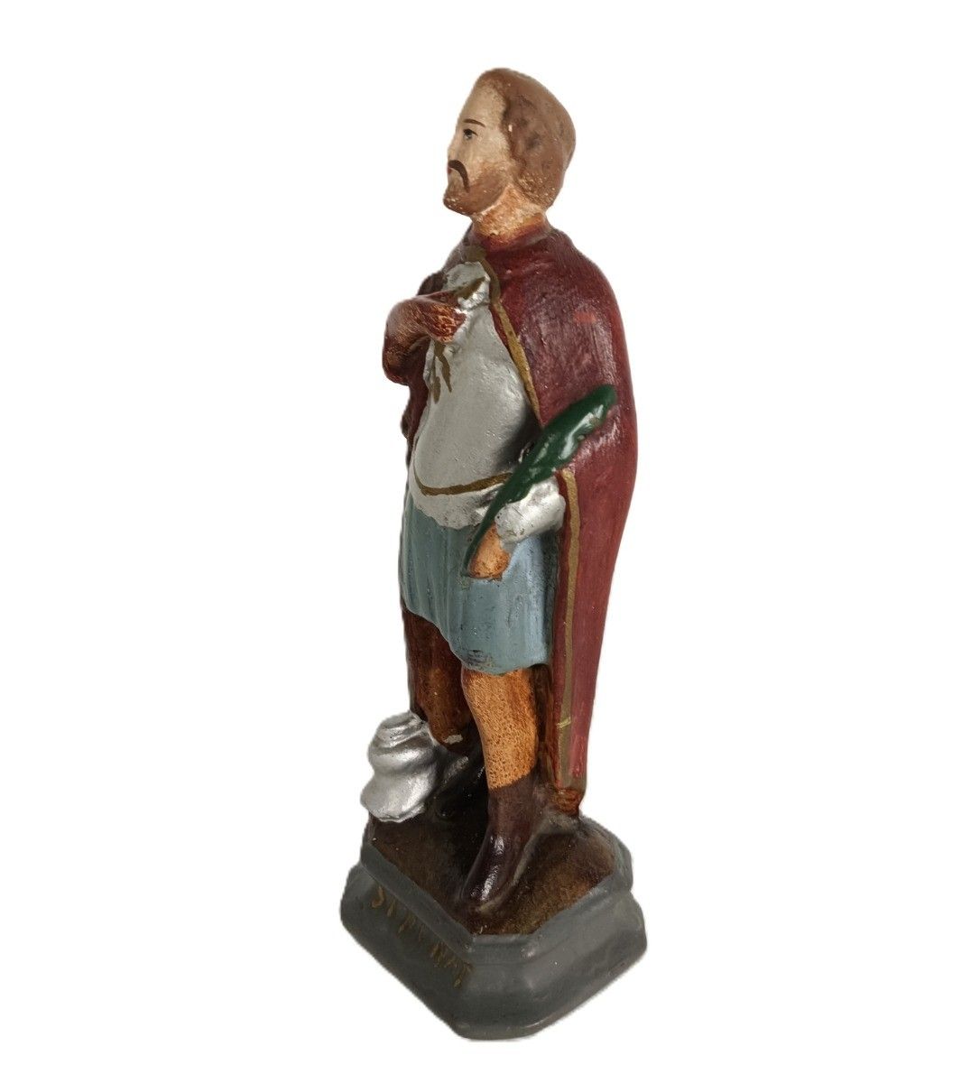 Small Saint Donatus Of Muenstereifel Plaster Statue Roman Soldier Collector Htf photo vinterior