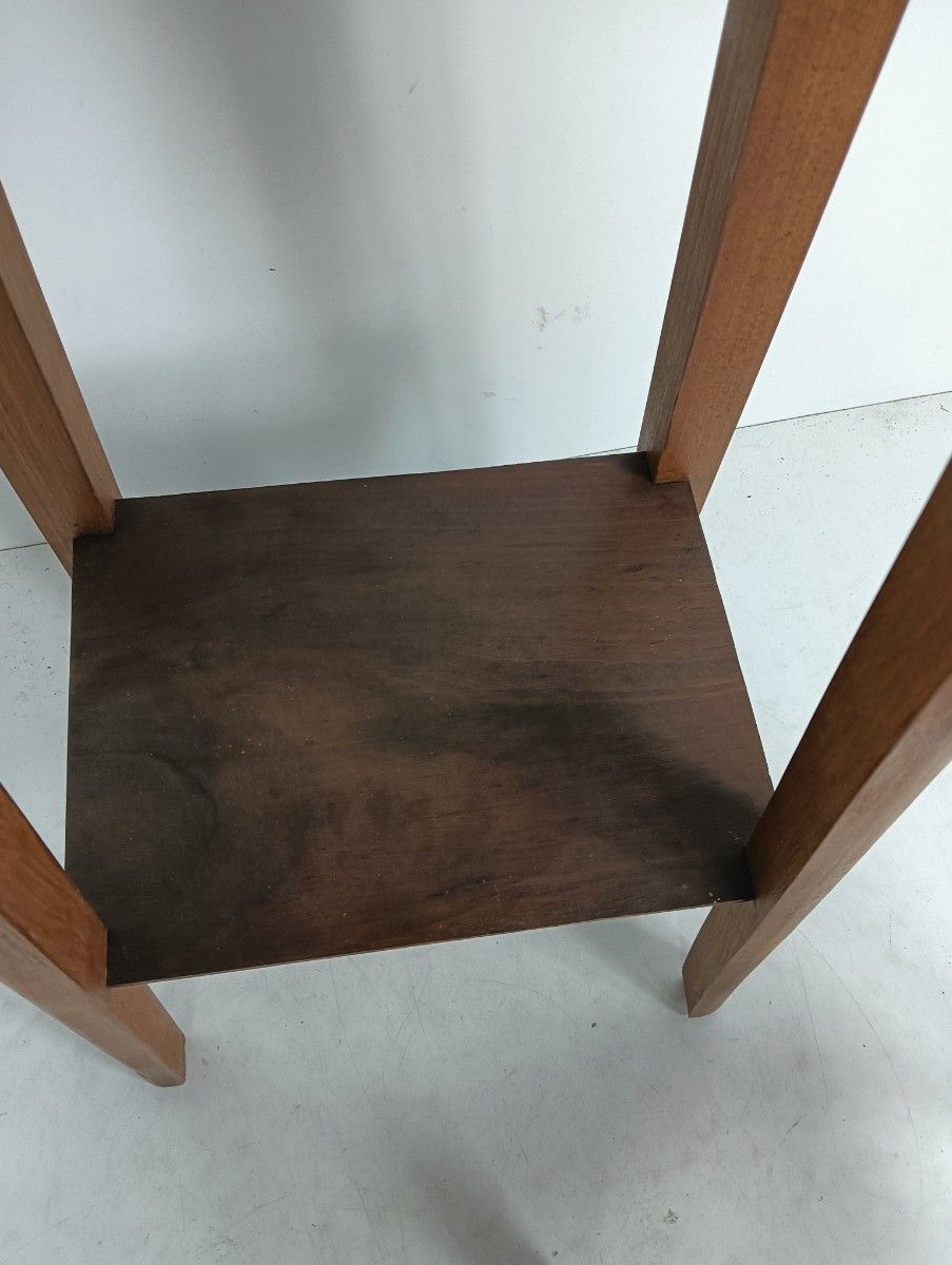 495.0 Couple Of Oak Stylish Plant Stands Pedestals Side Tables Two Tiers Vintage photo