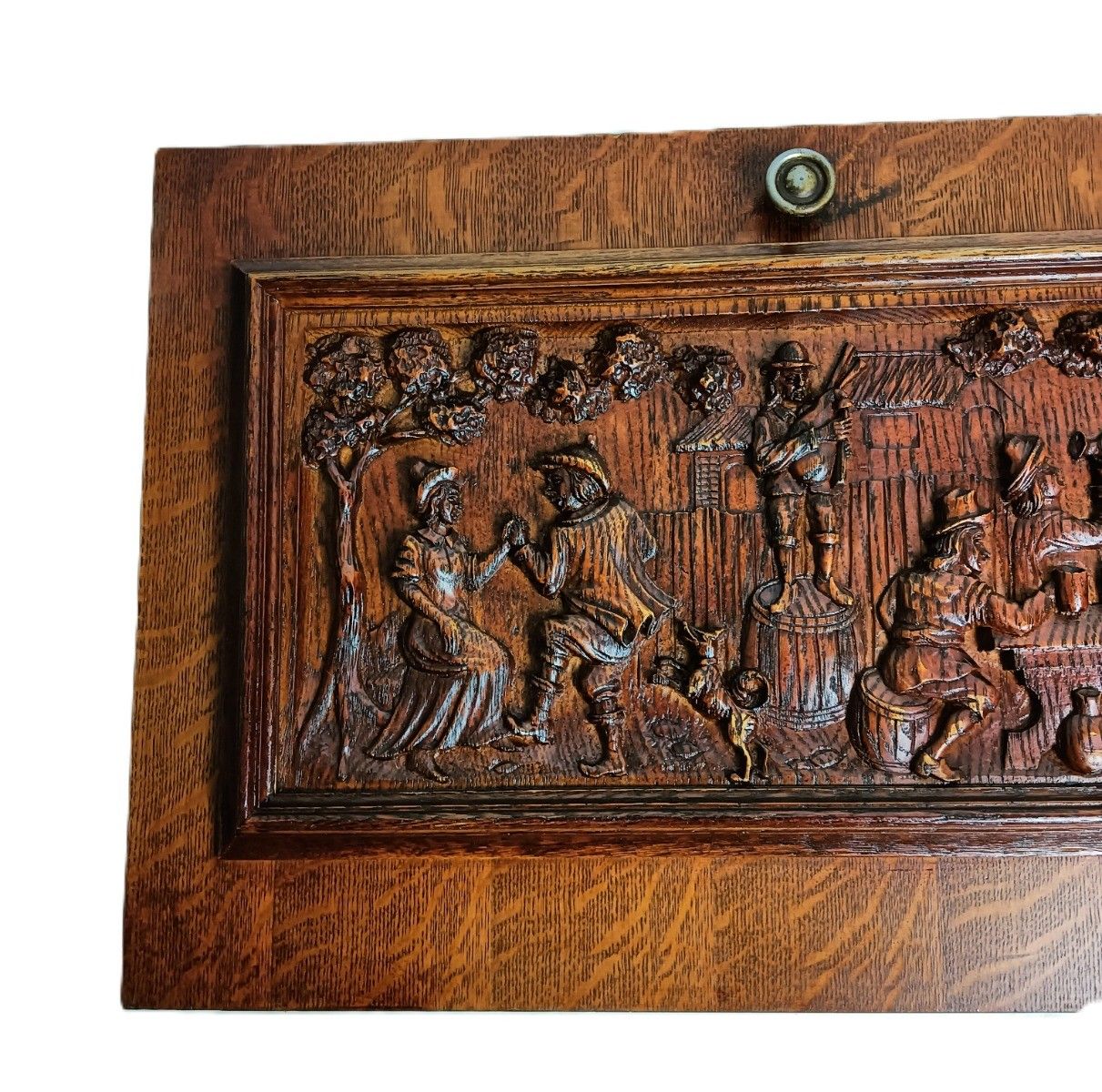 Vintage Door Panel Cabinet Breughel Style Wood Reclaimed Architectural Large photo buy