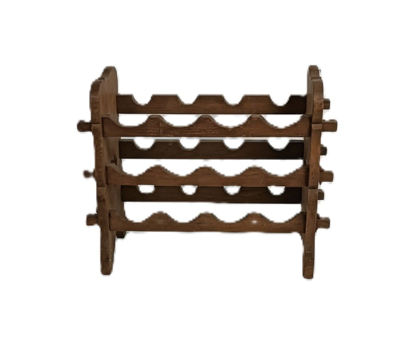 Vintage Wooden Wine Rack Bottle Holder Wood 12 Bottles Farmhouse Style Hearts photo furniture