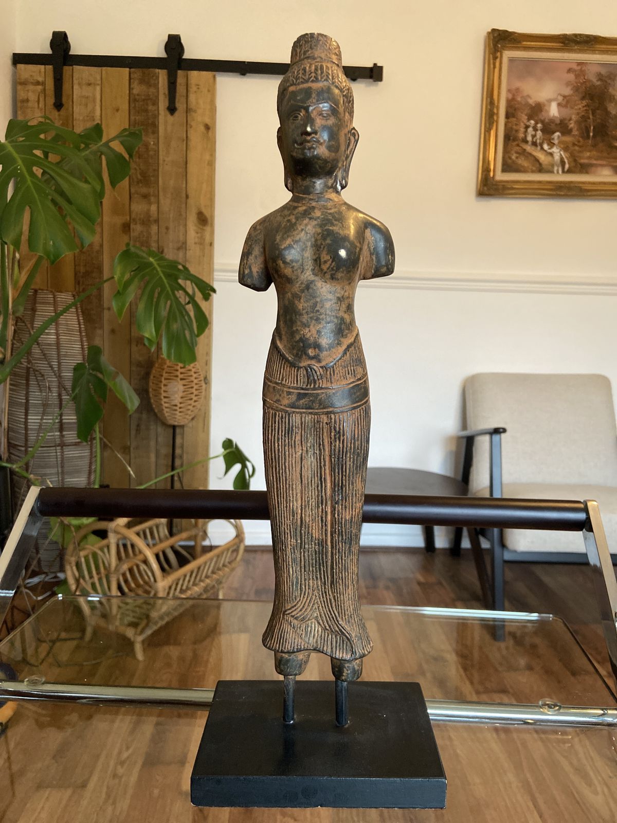 Brass Baphuon Style Statue   Depicts Lakshmi The Devi Consort Of Vishnu
