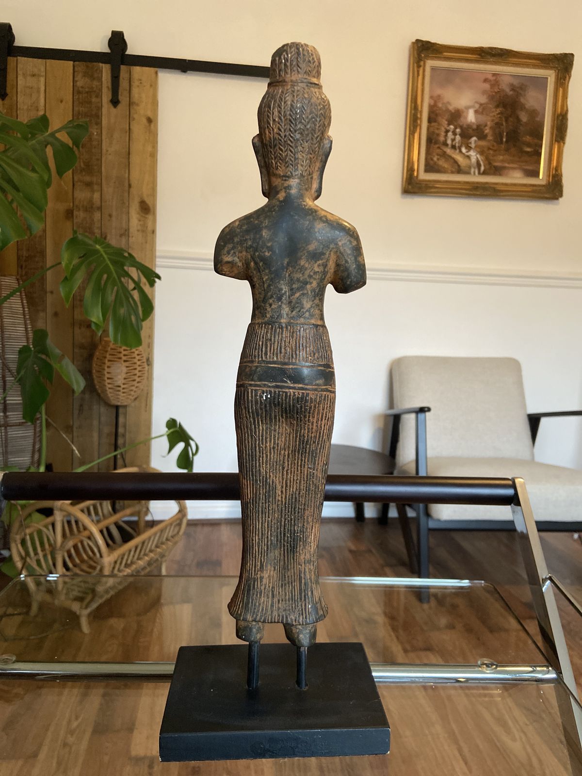 Brass Baphuon Style Statue   Depicts Lakshmi The Devi Consort Of Vishnu photo furniture