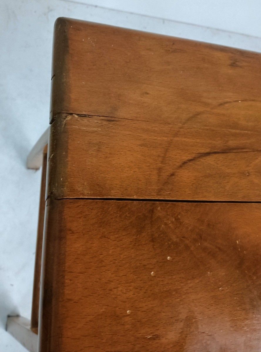 Vintage Plant Stand Wood Side Table Pedestal 60s 70s photo Furniture