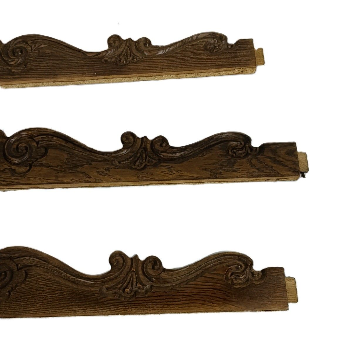 Set Of 3 Antique Carved Wooden Pediments Over Door Trims Reclaimed Architectural photo furniture