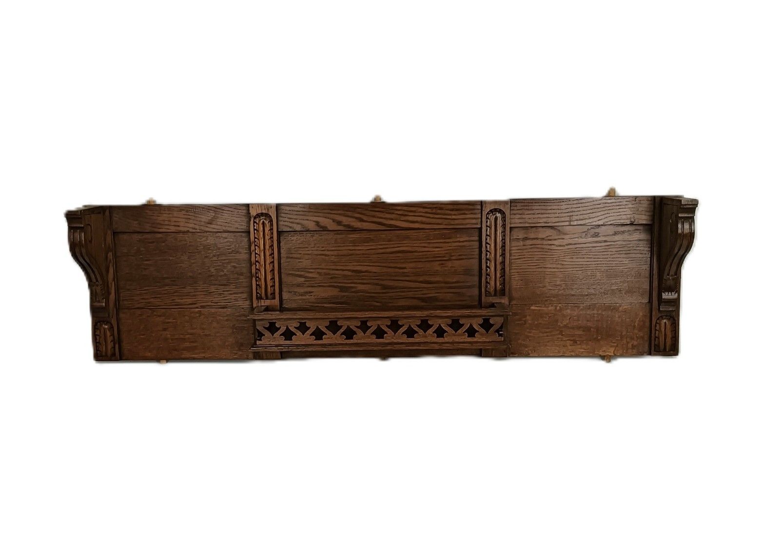 Xl Antique Carved Wood Ornate Pediment Over Door Top Cabinet Reclaimed Architect