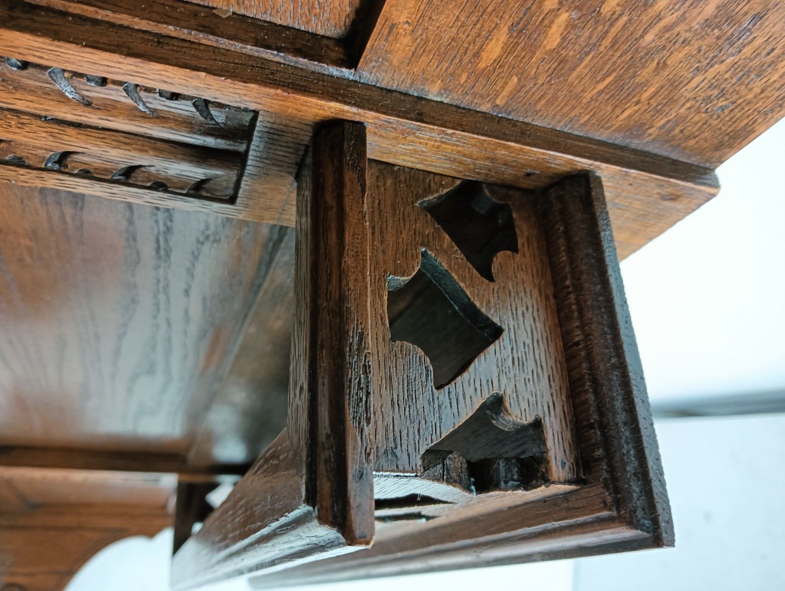 photo furniture Xl Antique Carved Wood Ornate Pediment Over Door Top Cabinet Reclaimed Architect