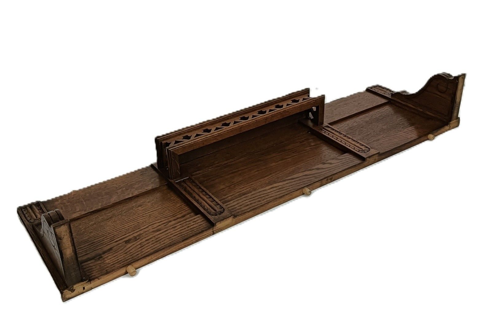 photo for sale Xl Antique Carved Wood Ornate Pediment Over Door Top Cabinet Reclaimed Architect
