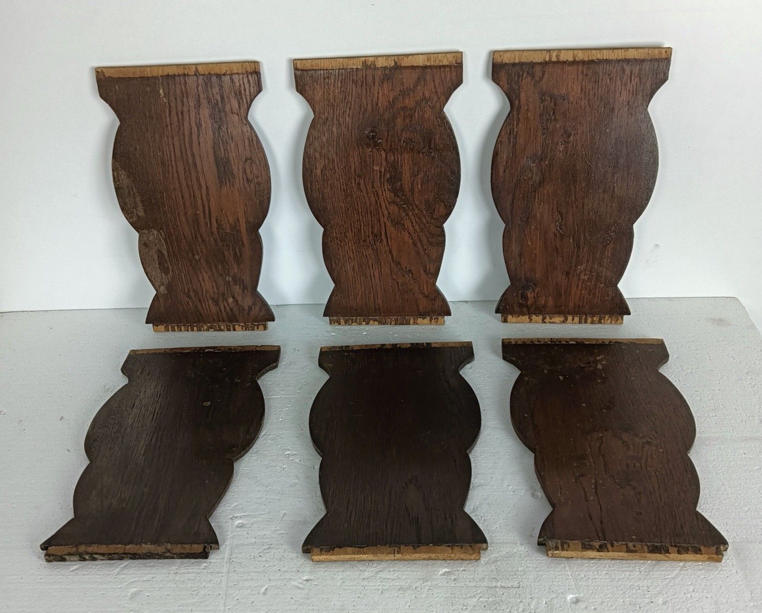 Set Of 6 Antique Corbels Carved Wood Architectural Reclaimed  Trims Salvaged D photo vintage