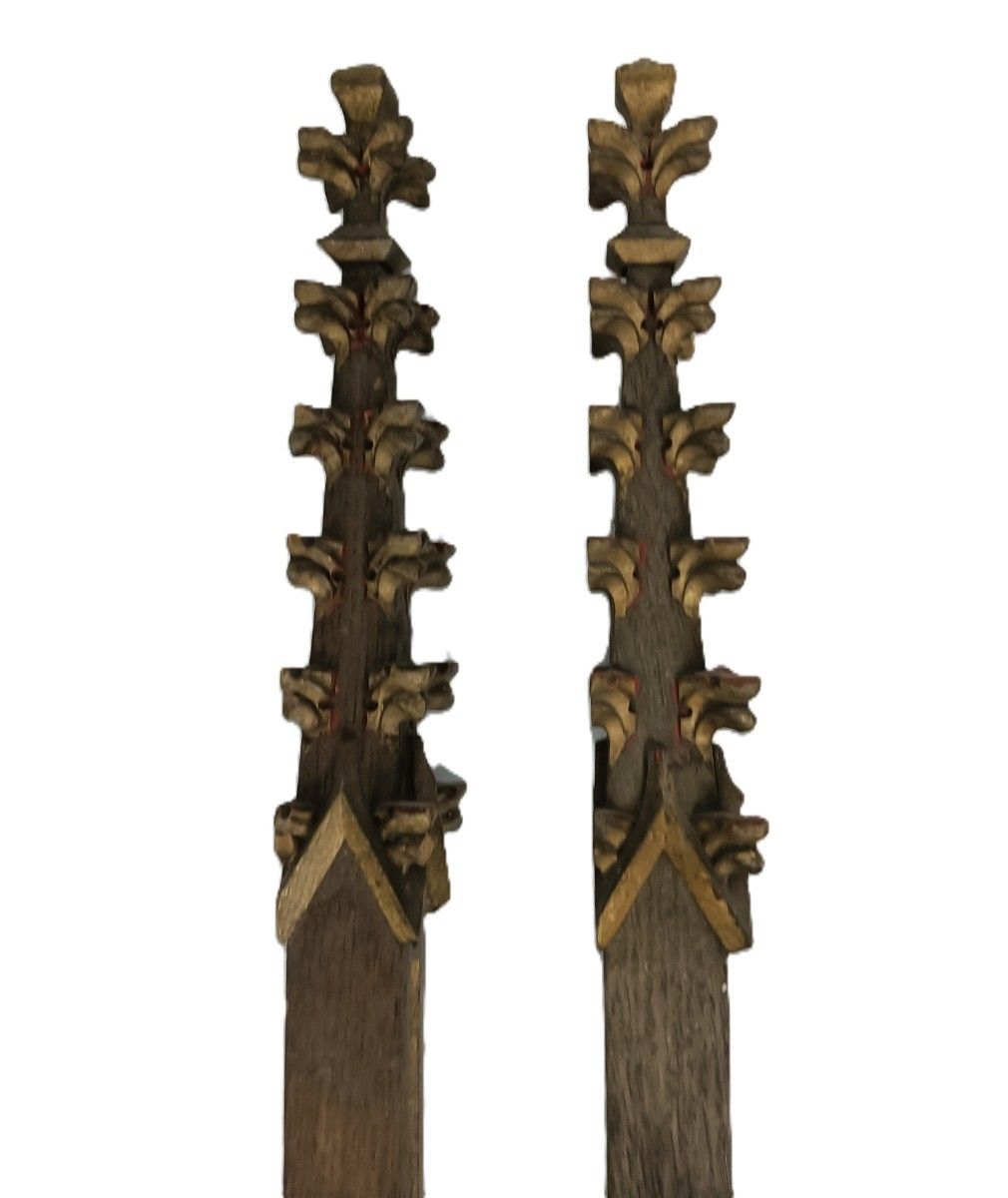 Neo Gothic 2 Large  Reclaimed Carved Wood Large Spindles Balusters Trim Posts Pi photo 740.0