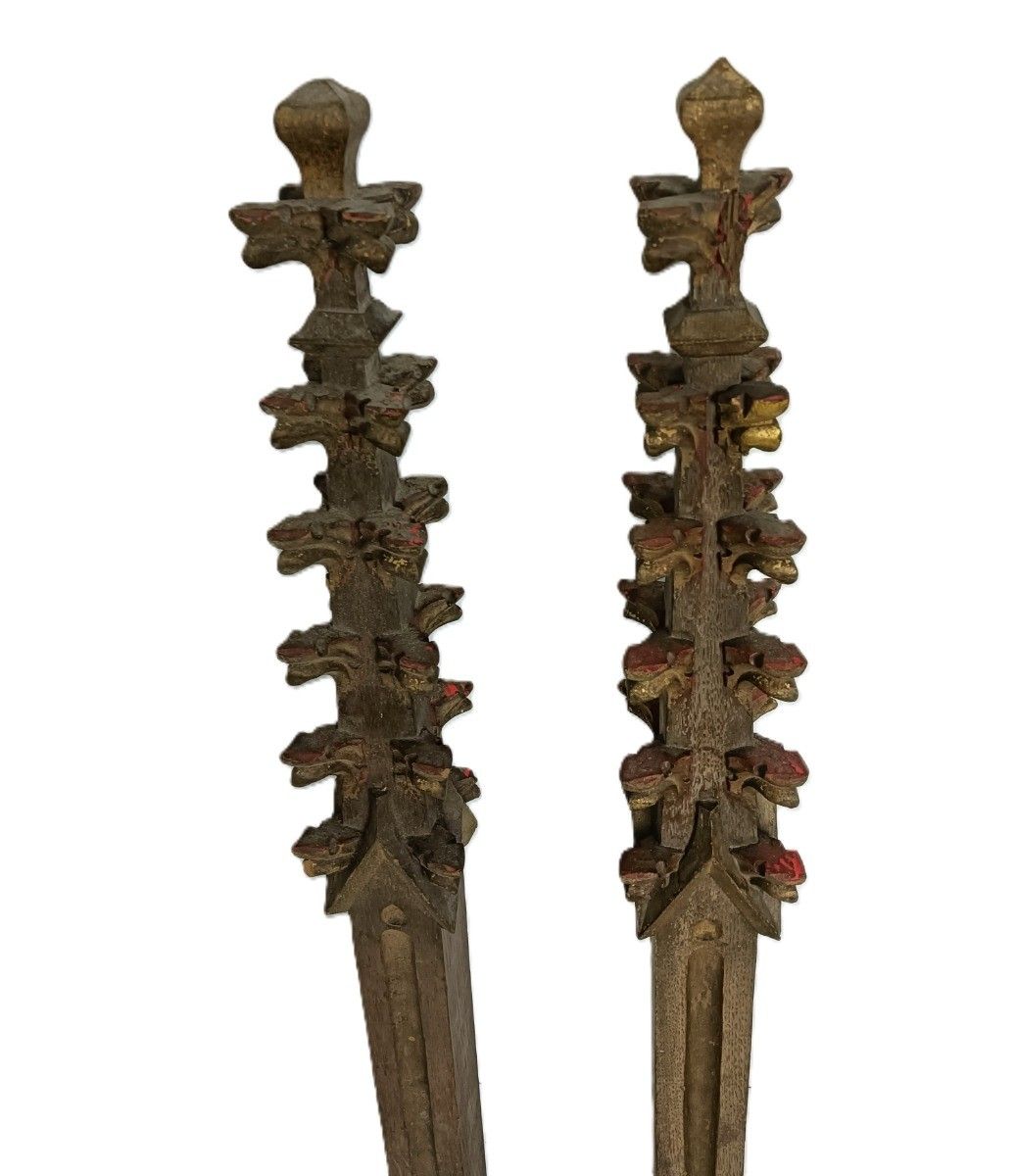 photo for sale Neo Gothic 2 Large  Reclaimed Carved Wood Large Spindles Balusters Trim Posts Pi