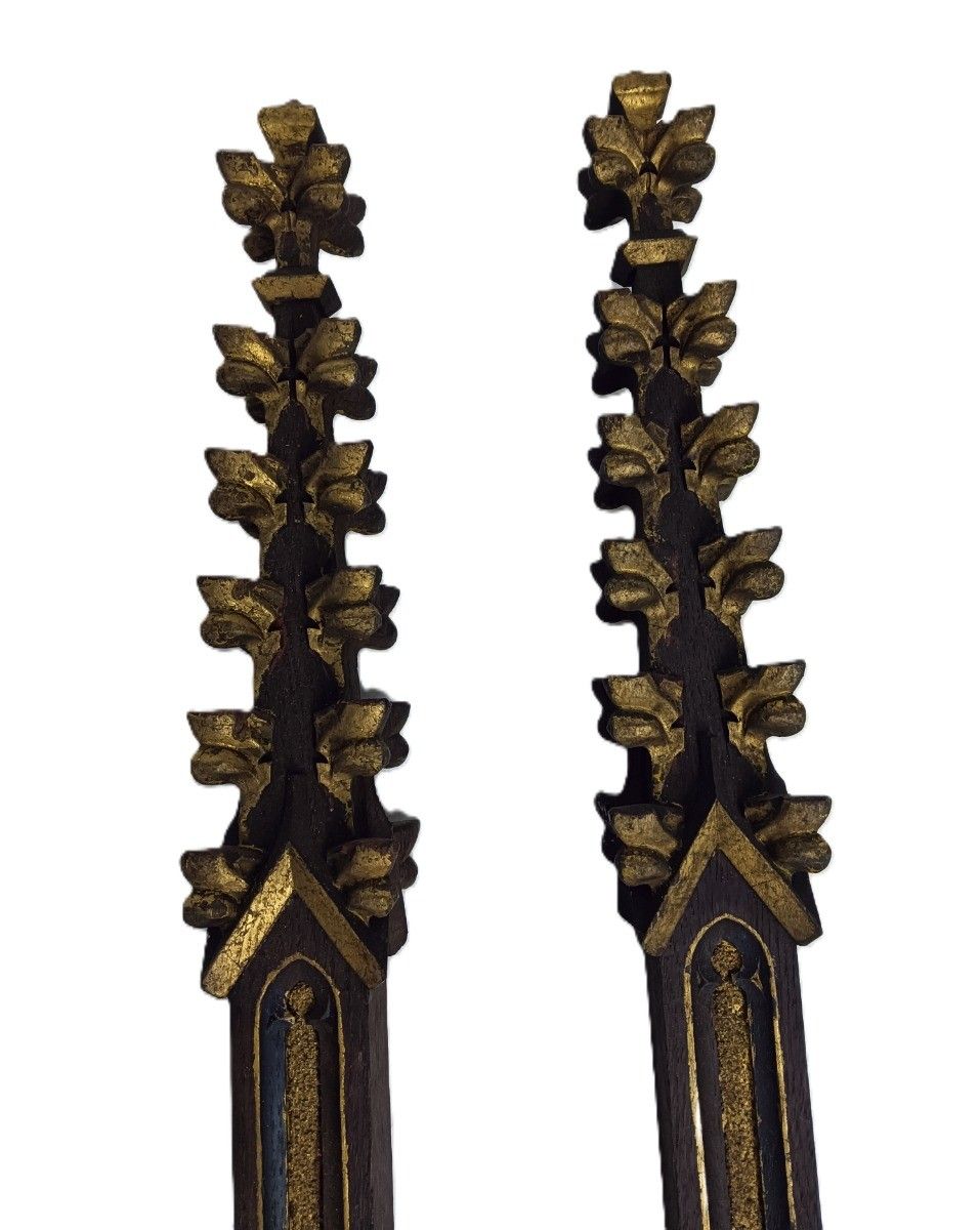 Neo Gothic 2  Reclaimed Carved Wood  Spindles Balusters Trim Posts Pillar Recla photo vintage
