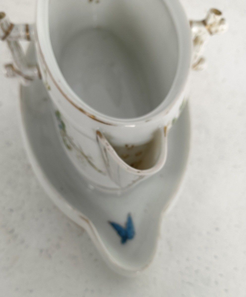Fish Gravy Boat Sauceboat Antique  19th Century Victorian Porcelain Hand Painted photo buy