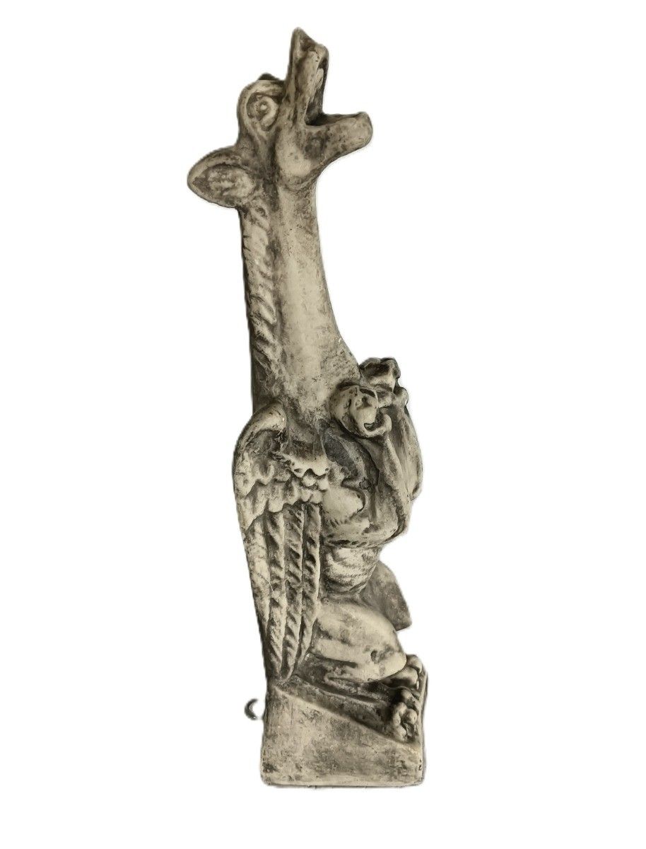 Figurine Stoneware Gargoyle Dragon Hanging Standing photo vintage