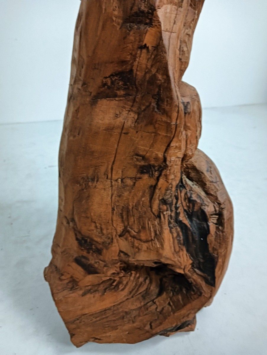 Hand Carved Wooden Statue Folk Art Pieta Madonna Jesus Christ Vintage photo vintage