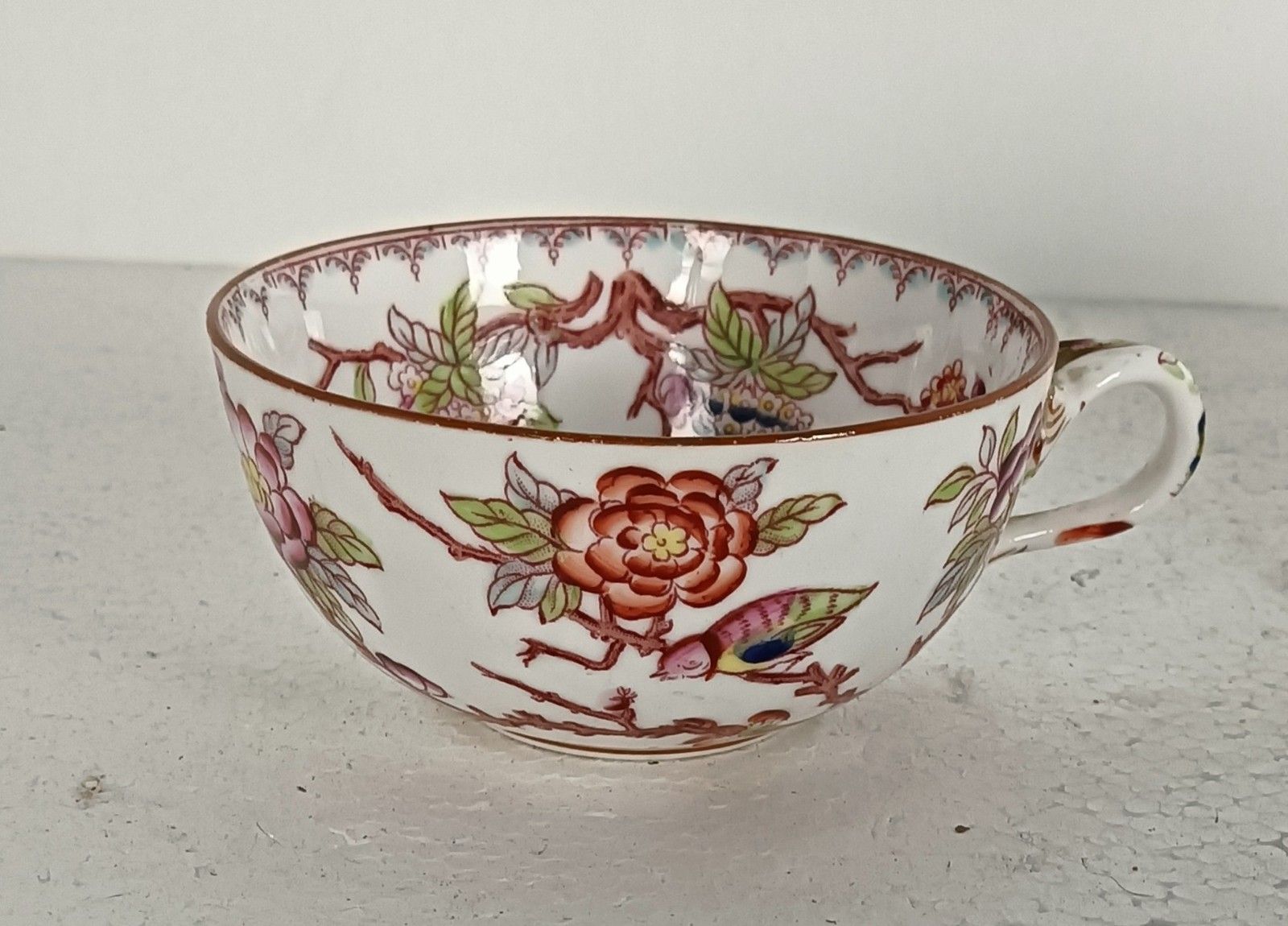 314.0 Set Of 5 Cup And Saucers Sarreguemines France Minton Decor 252 Antique  Porcelai photo