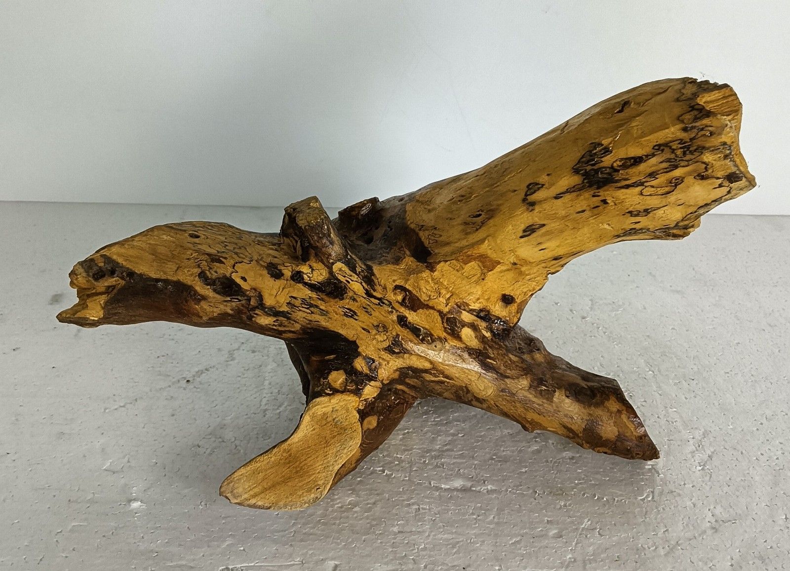 photo furniture Hand Carved Wooden Tree Stump Folk Art Figurine Female Vintage